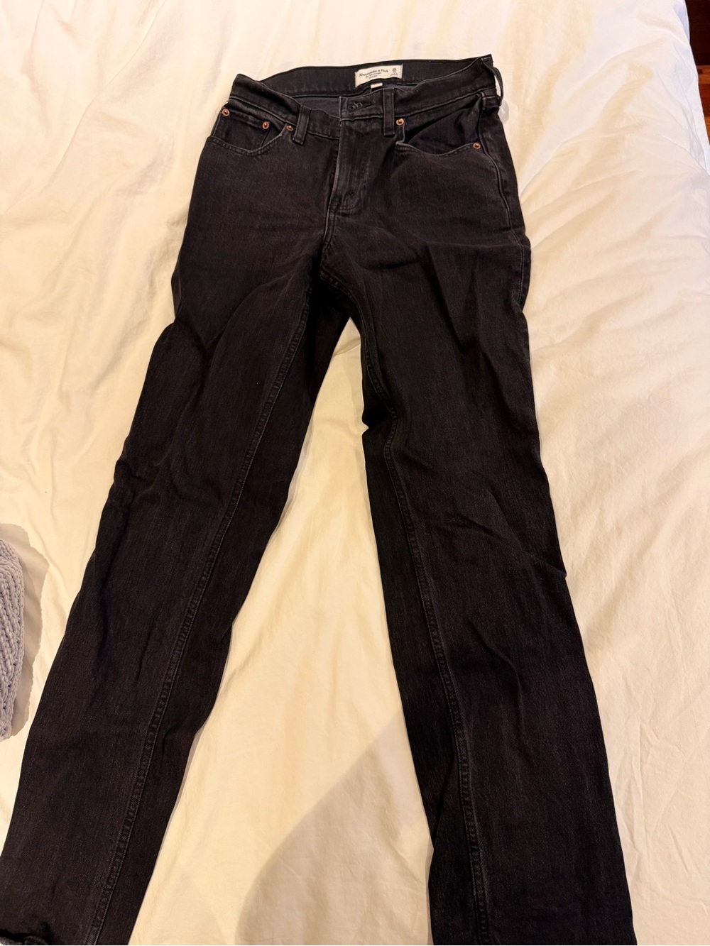 Abercrombie & Fitch Black Mid Rise Straight Jeans